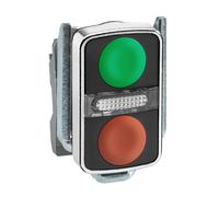 Interrupteur ZB4BW7A3740 : double tige 22 mm. Pos : 1 rouge/vert Bel.-Couleur...