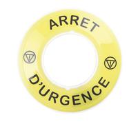 Schneider Electric ZBY9120 Harmony - étiquette circulaire jaune 3D - Ø60 - Arrêt Urgence