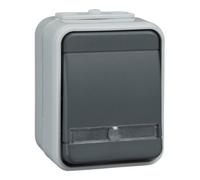 Schneider Elso Bouton-poussoir 1 contact NO AP, clair, gris clair/gris foncé ELG442119 Quantité:1