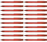Schneider Fave Stylo à bille, lot de 20, Rouge transparent | Mécanisme à poussoir, épaisseur de trait M
