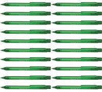 Schneider Fave Stylo à bille, lot de 20, Vert transparent | Mécanisme à poussoir, épaisseur de trait M