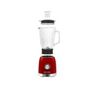 SCHNEIDER Blender Vintage SCBL15R, 800W, Bol en Verre 1,5L, 6 Lames Inox, Rouge