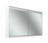 Schneider FILO HCL Armoire de toilette, encastrée, bandeau lumineux en haut, 1295x147x759mm, 2 portes, 2 prises de courant, 180.130.01.02, Exécution: norme CH/corps blanc