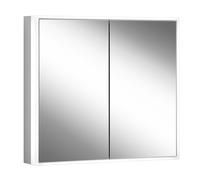 Schneider GLOW classic H rmoire de toilette, 2 portes 30/30cm, 625x158x731mm, éclairage périphérique, intensité lumineuse variable, prise à gauche, 182.063.02.50, Exécution: norme UE/corps argent a