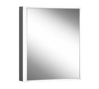 Schneider GLOW classic HCL Armoire de toilette, 1 porte 50cm, charnières à droite, 525x158x731mm, éclairage circulaire, variateur d'intensité en continu, 182.051.01.44, Exécution: norme CH/corps noir