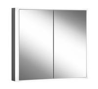 Schneider GLOW classic HCL Armoire de toilette, 2 portes 40/40cm, 825x158x731mm, éclairage circulaire, intensité variable en continu, 182.080.02.41, Exécution: norme UE/corps noir mat, paroi arrière r