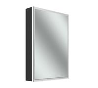 Schneider GLOW D2W armoire de toilette, 1 porte 50cm, charnières à gauche, 513x136x736mm, éclairage périphérique, Dim2Warm, 218.052.01.44, Exécution: norme CH/corps noir mat