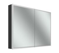 Schneider GLOW D2W armoire de toilette, 2 portes 50/50cm, 1013x136x736mm, éclairage circulaire, Dim2Warm, 218.100.02.44, Exécution: norme EU/corps noir mat