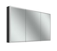 Schneider GLOW D2W armoire de toilette, 3 portes 40/50/40cm, 1313x136x736mm, éclairage périphérique, Dim2Warm, 218.131.01.44, Exécution: norme CH/corps noir mat