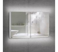 Schneider GRACELINE LED armoire de toilette lumineuse, 2 portes Ã double miroir, 120x70x12cm, 116.520., ExÃ©cution: norme UE/corps argent anodisÃÂ© - 116.520.02.50