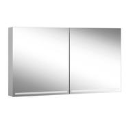 Schneider GRACE LED Armoire de toilette, 2 portes 65/65cm, charnières à gauche et à droite, 1295x120x700mm, 4000K, argent anodisé, 116.730.02.50