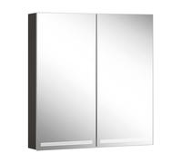 Schneider GRACE TW Armoire de toilette avec éclairage, 2 portes 35/35cm, 695x120x700mm, intensité lumineuse variable, 2000-6500K, 116.470.01.41, Exécution: norme CH/corps noir mat, paroi arrière réflé