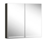Schneider GRACE TW Armoire de toilette avec éclairage, 2 portes 40/40cm, 795x120x700mm, intensité lumineuse variable, 2000-6500K, 116.480.01.44, Exécution: norme CH/corps noir mat