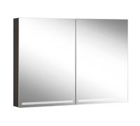 Schneider GRACE TW Armoire de toilette avec éclairage, 2 portes 50/50cm, 995x120x700mm, intensité lumineuse variable, 2000-6500K, 116.500.02.41, Exécution: norme UE/corps noir mat, paroi arrière réflé