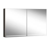 Schneider GRACE TW Armoire de toilette avec éclairage, 2 portes 60/60cm, 1195x120x700mm, intensité lumineuse variable, 2000-6500K, 116.520.02.41, Exécution: norme UE/corps noir mat, paroi arrière réfl