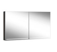 Schneider GRACE TW Armoire de toilette avec éclairage, 2 portes 65/65cm, 1295x120x700mm, intensité lumineuse variable, 2000-6500K, 116.530.02.41, Exécution: norme UE/corps noir mat, paroi arrière réfl