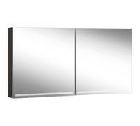 Schneider GRACE TW Armoire de toilette avec éclairage, 2 portes 70/70cm, 1395x120x700mm, intensité lumineuse variable, 2000-6500K, 116.540.02.41, Exécution: norme UE/corps noir mat, paroi arrière réfl