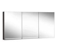 Schneider GRACE TW Armoire de toilette avec éclairage, 3 portes 50/50/50cm, 1495x120x700mm, intensité lumineuse variable, 2000-6500K, 116.551.02.41, Exécution: norme UE/corps noir mat, paroi arrière r