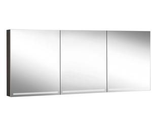 Schneider GRACE TW Armoire de toilette avec éclairage, 3 portes 60/60/60cm, 1795x120x700mm, intensité lumineuse variable, 2000-6500K, 116.580.01.41, Exécution: norme CH/corps noir mat, paroi arrière r
