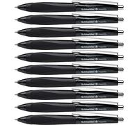 Schneider Haptify Lot de 10 Stylos à bille rétractables et rechargeables avec technologie Viscoglide Encre noir