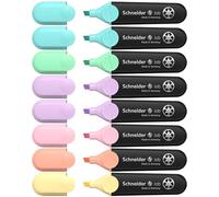 Schneider Job 150 Lot de 8 surligneurs pastel (en plastique recyclé, récompensé par l'ange bleu)