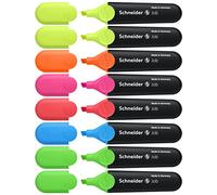 Schneider Job 150 Surligneur (rechargeable) Lot de 8, Couleurs assorties, 2x jaune, 2x vert, orange, rose, rouge, bleu