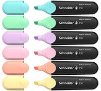 Schneider Job 150 surligneurs pastel (en plastique recyclé) Lot de 6, assortis, turquoise, menthe, lilas, rose, pêche, vanille