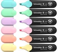 Schneider Job 150 surligneurs pastel (en plastique recyclé) Lot de 6, assortis, turquoise, menthe, lilas, rose, pêche, vanille