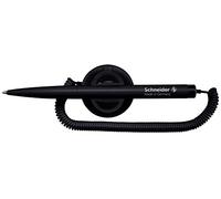 Schneider Pen Stylo à bille Klick-Fix S-4121 avec porte-stylo et chaînette – Noir (blister)