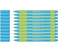 Schneider Line-Up Fineliner, lot de 10, Bleu minéral | Écolabel Ange Bleu (Blauer Engel), plastique biosourcé à 88 %, épaisseur de trait 0,4 mm
