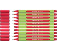 Schneider Line-Up Fineliner, lot de 10, Rouge romantique | Écolabel Ange Bleu (Blauer Engel), plastique biosourcé à 88 %, épaisseur de trait 0,4 mm