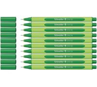 Schneider Line-Up Fineliner, lot de 10, Vert forêt noire | Écolabel Ange Bleu (Blauer Engel), plastique biosourcé à 88 %, épaisseur de trait 0,4 mm
