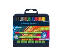 Schneider Link-it Stylos Feutre , Lot de 8, Feutres de Coloriage Marqueur Pointe Fine Standard Coleurs Assorties