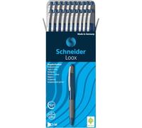Schneider Loox Stylo à bille, lot de 20, Bleu | Encre indélébile, mécanisme à pression, épaisseur de trait moyenne (M)