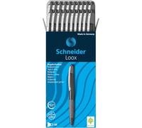 Schneider Loox Stylo à bille, lot de 20, Noir | Encre indélébile, mécanisme à pression, épaisseur de trait moyenne (M)