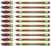 Schneider Lot de 10 feutres à pointe fine Fineliner Xpress 0,8 mm (Rouge) | Trait 0,8 mm, encre indélébile, prise en main ergonomique