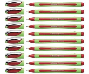 Schneider Lot de 10 feutres à pointe fine Fineliner Xpress 0,8 mm (Rouge) | Trait 0,8 mm, encre indélébile, prise en main ergonomique