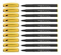 Schneider Topliner 967 Stylo feutre (Fineliner, Pointe Fine 0,4 mm) Lot de 10, Jaune