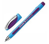 SCHNEIDER Lot de 10 Stylos bille à capuchon, pointe large, corps caoutchouc confort, encre violette