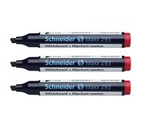 SCHNEIDER Lot de 3 Marqueurs tableau blanc Maxx 293 Pte Biseau 2-5 mm Rouge