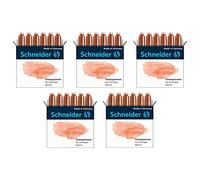 SCHNEIDER Lot de 5 Etuis de 6 Cartouches d'encre pour Stylo plume Pastel Abricot