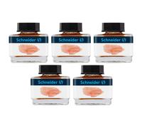 Schneider Lot De 5 Flacons En Verre 15 Ml Encre Liquide Pour Stylo Plume Pastel Abricot