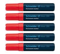 Schneider Lot De 5 Marqueurs Permanent Maxx 280 Rouge