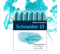 Schneider Lot de 6 cartouches d'encre pastel (standard pour stylo-plume) Bleu Bermuda 166134