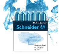 Schneider Cartouches d'encre pastel – Lot de 6 (standard pour stylo-plume) – Bleu glacé
