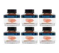 Schneider Lot De 6 Flacons En Verre 15 Ml Encre Liquide Pour Stylo Plume Pastel Abricot