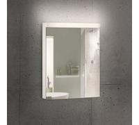 Schneider LOW basic LED Armoire de toilette avec éclairage, 1 porte 50cm, butée changeable, 495x120x747mm, 171.250.02.0201, Exécution: norme UE/corps blanc/3000K