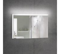 Schneider LOWLINE Basic armoire de toilette lumineuse LED, 2 portes Ã double miroir, 130x74,8x13,5cm, 171.330., ExÃ©cution: norme UE/corps blanc/4000K - 171.330.02.02