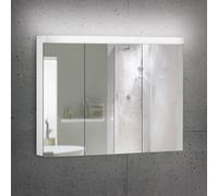 Schneider LOWLINE Basic LED Armoire de toilette lumineuse, 3 portes Ã double miroir, 100x74,8x13,5cm, 171.301., ExÃ©cution: norme UE/corps blanc/4000K - 171.301.02.02