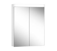 Schneider LOW basic LED Armoire de toilette avec éclairage, 2 portes 30/30cm, 595x120x747mm, 171.261.02.0201, Exécution: norme UE/corps blanc/3000K